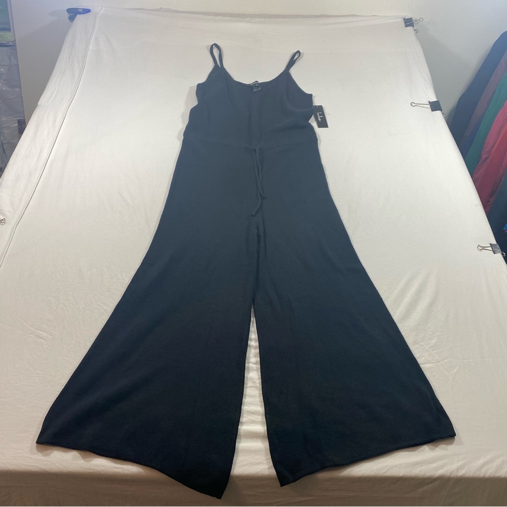 Lulus Jumpsuit women Small Wide leg Flare Cotton Black Women's Romper - Picture 10 of 10